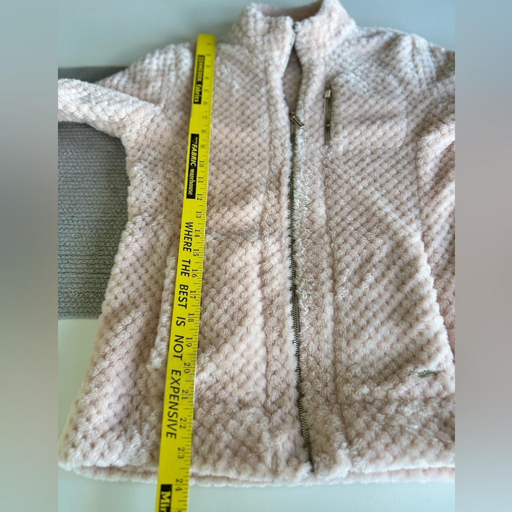 Calvin Klein Blush Pink Faux Fur Zip Up Jacket Size XS - Picture 8 of 9